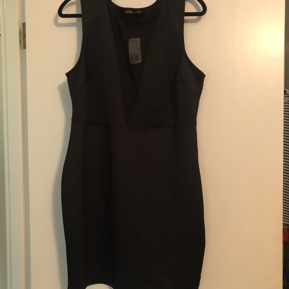 Forever 21 little black dress with sheer chest panel 3x